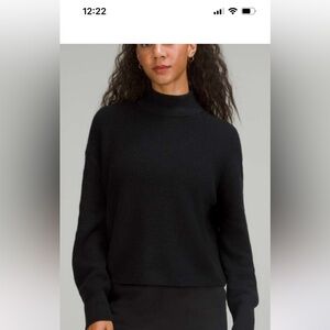 Lululemon Women's Merino Wool Blend Ribbed Turtleneck Sweater Black- Size 0